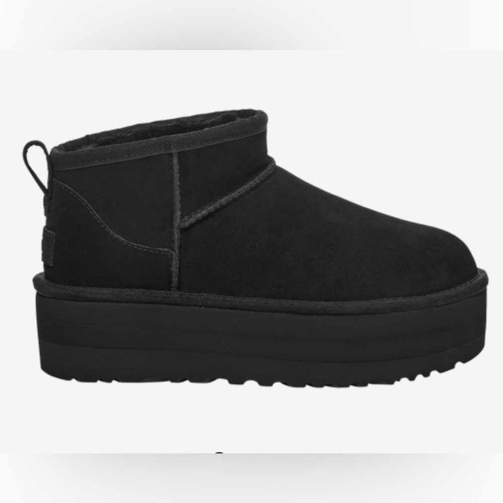 UGG black platform minis